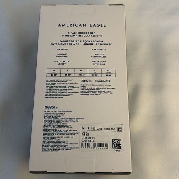 American Eagle Boxer Briefs Mens XS 5 Pack - Picture 2 of 2